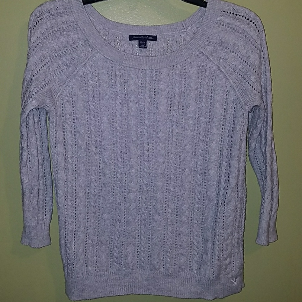 Gray cable knit sweater