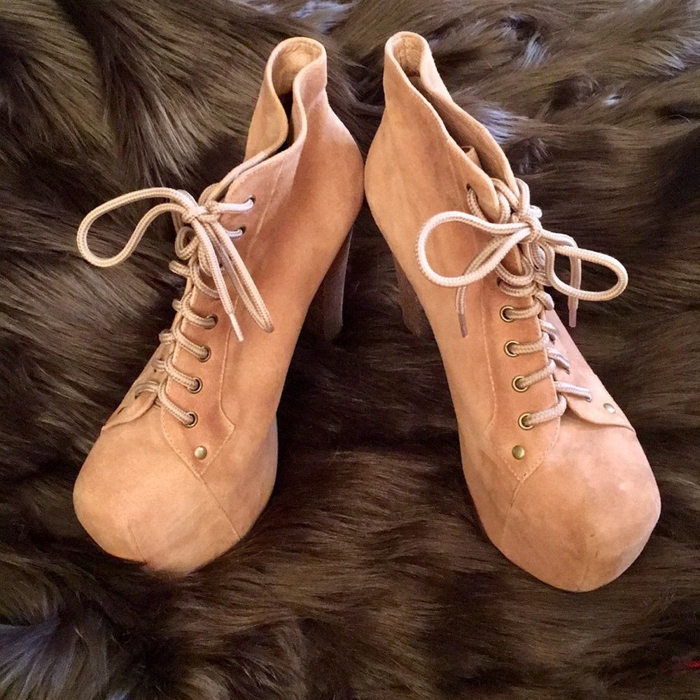 Jeffrey Campbell Havana Last Suede Tan Booties - Picture 2 of 8