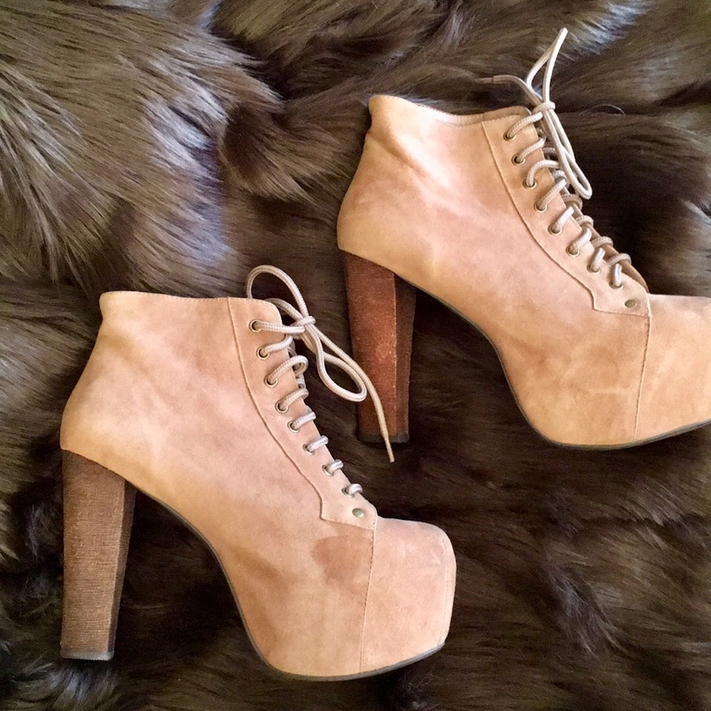 Jeffrey Campbell Havana Last Suede Tan Booties - Picture 3 of 8