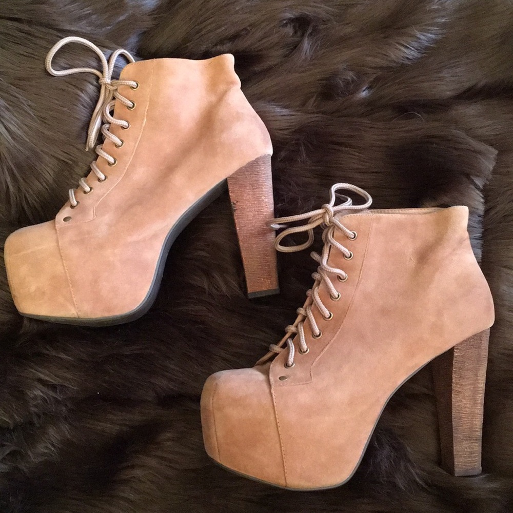 Jeffrey Campbell Havana Last Suede Tan Booties - Picture 4 of 8