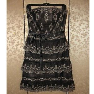 BCBG Max Azria Floral Embroidered Tiered Ruffle 6