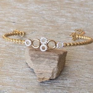 Open circle Design Cuff Bangle with security catch