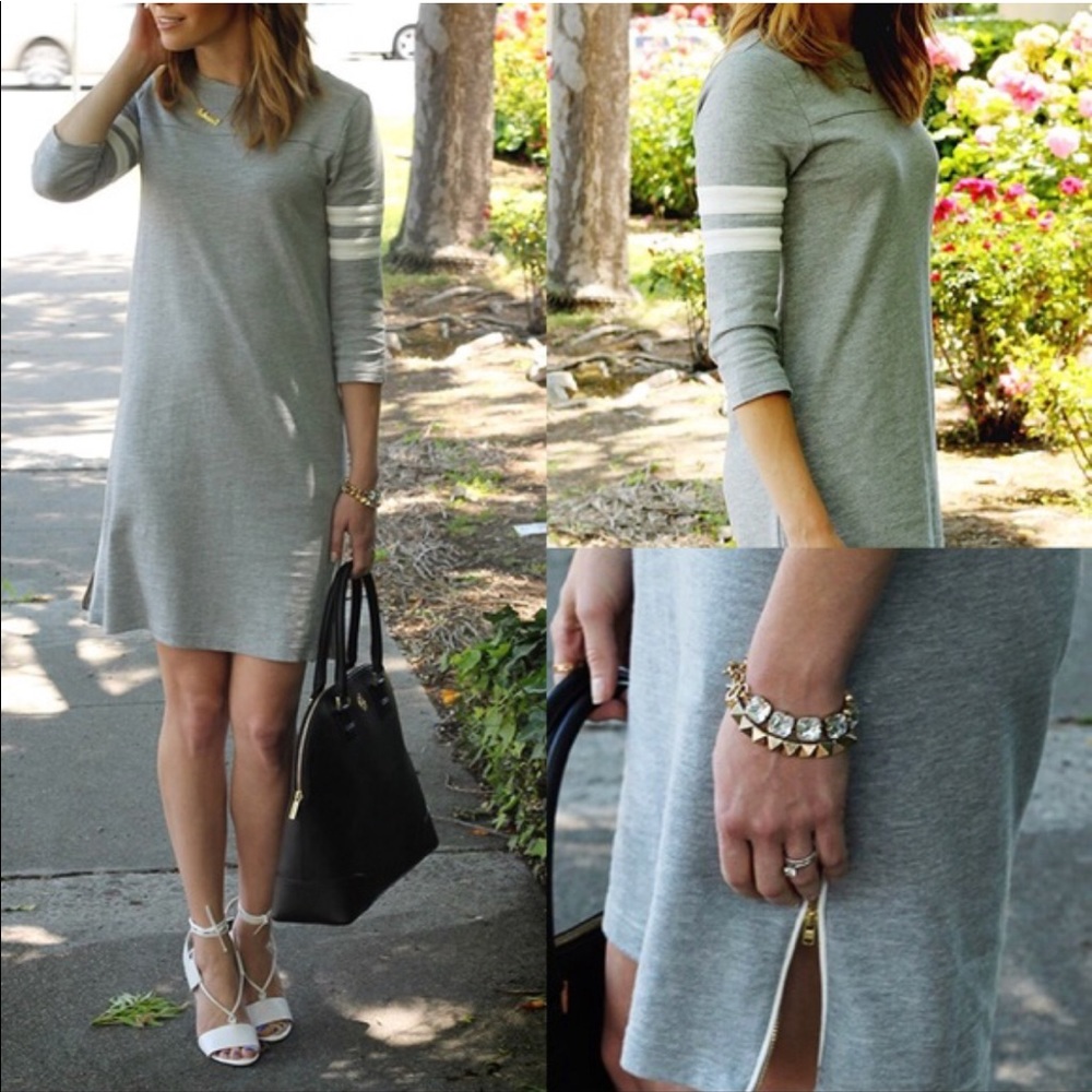 J Crew side zip Varsity sweatshirt dress