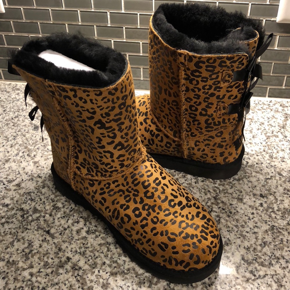 UGG Boots Cheetah Print Bailey Bow