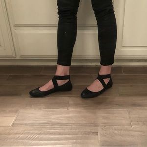 Softest Black ballerina leather loafers Size 9
