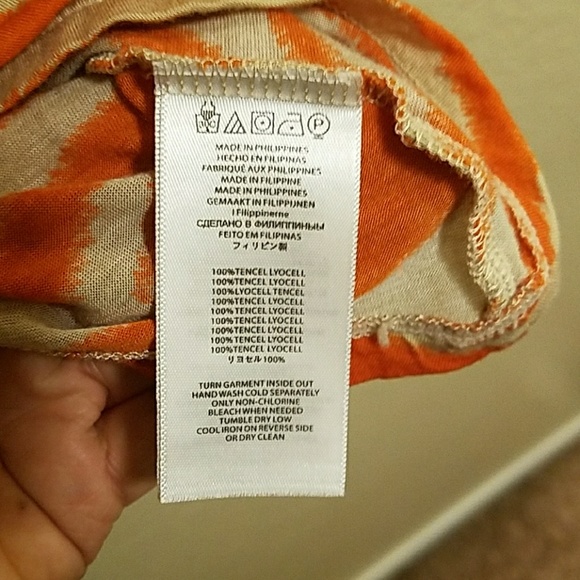 Michael Kors Orange and Tan Tiger Print Top - Picture 3 of 5