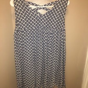 Navy and white dress