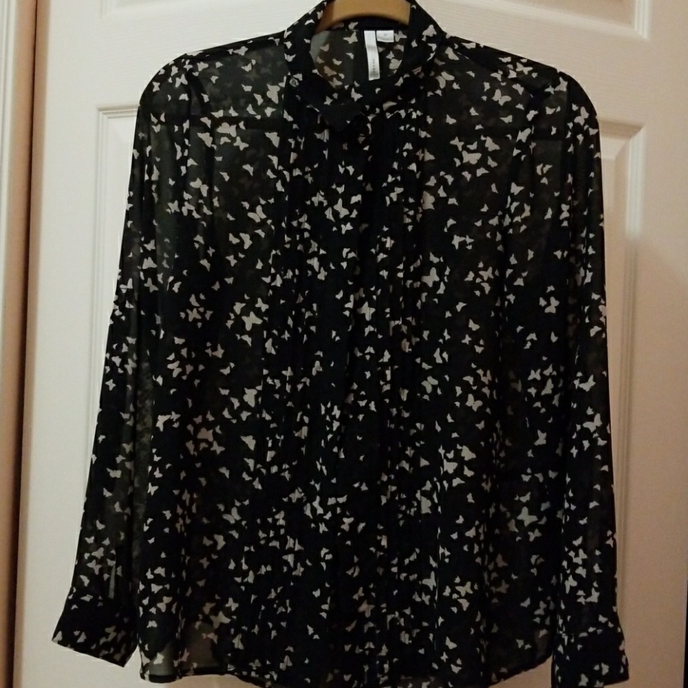 Sheer button down blouse