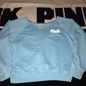 PINK VS M BLUE WASHED LOOKED SWEATSHIRT