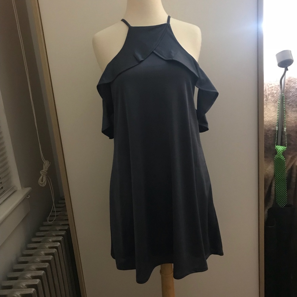 Satin blue dress
