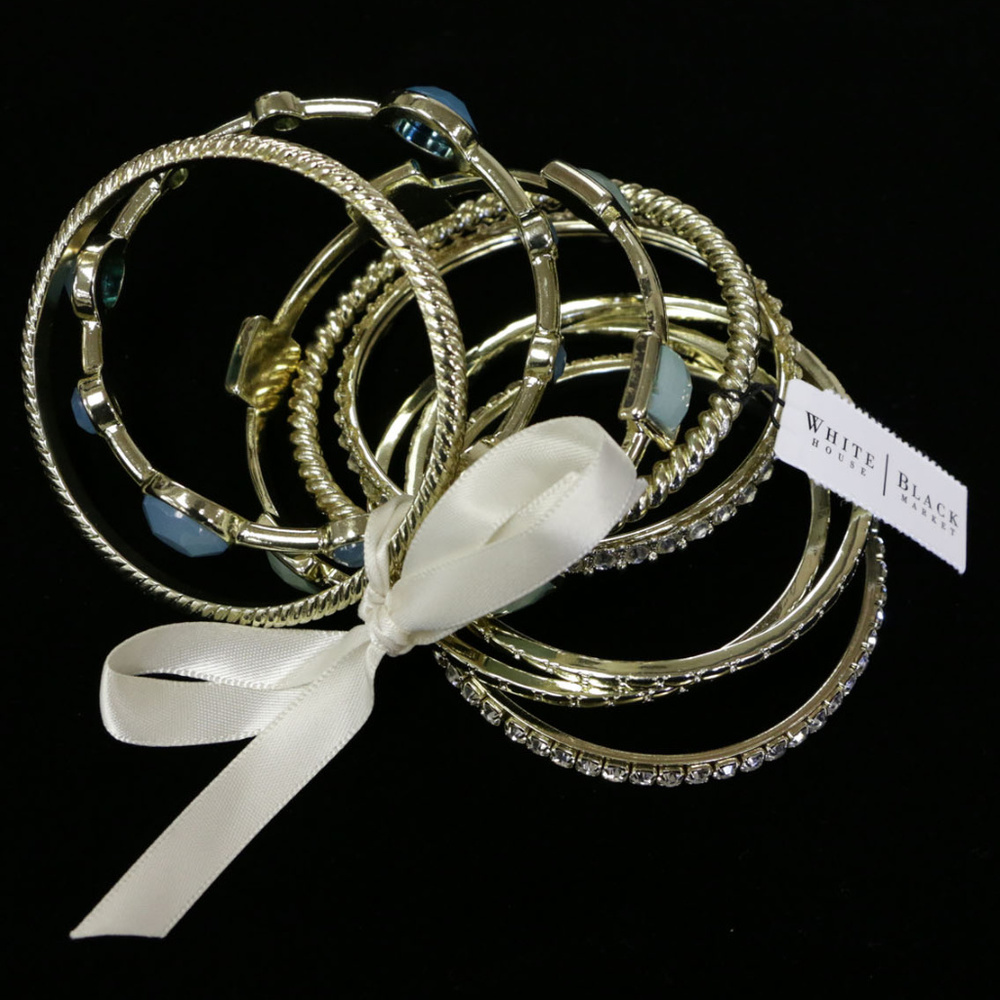 NWT set of 7 gold/ blue stone and crystals WHBMB27 - Picture 3 of 4