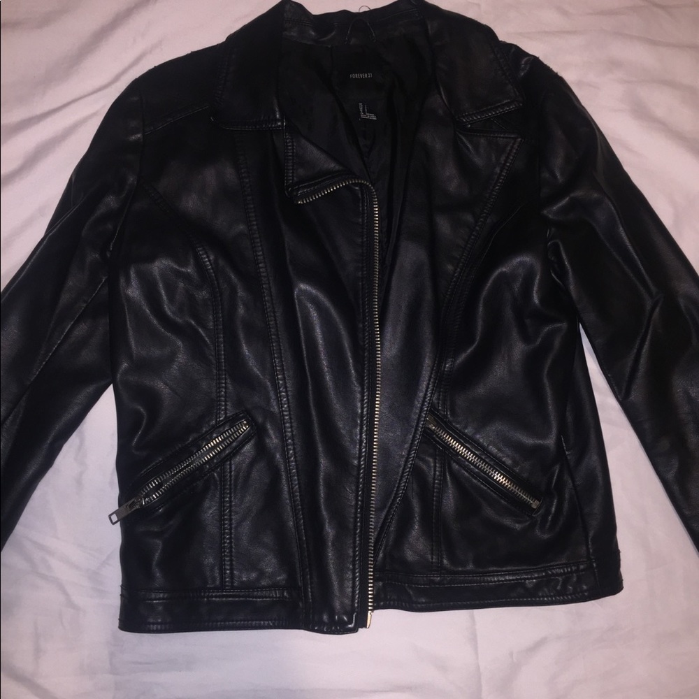 Forever 21 black faux leather jacket