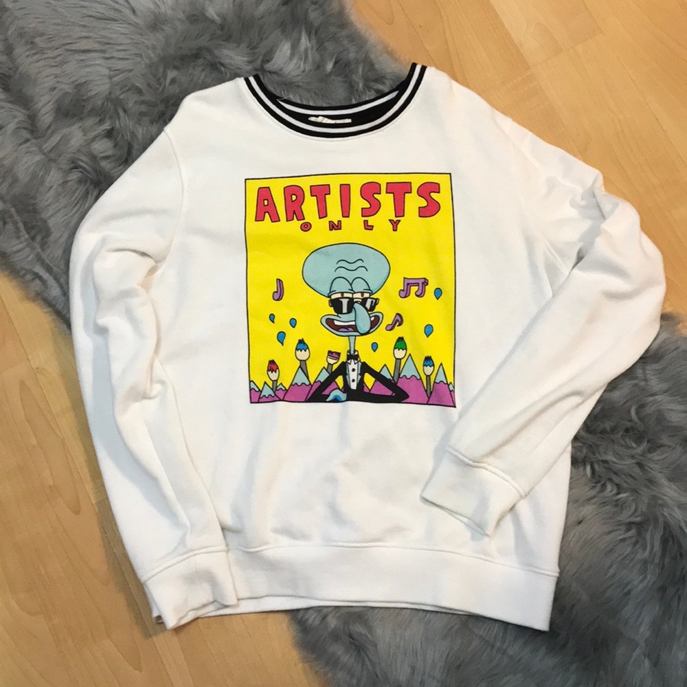 90’s inspired graphic squidward crew neck.
