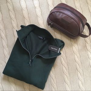 NWT🏷MEN'S NAUTICA LONG SLEEVE QUARTER ZIP POLO
