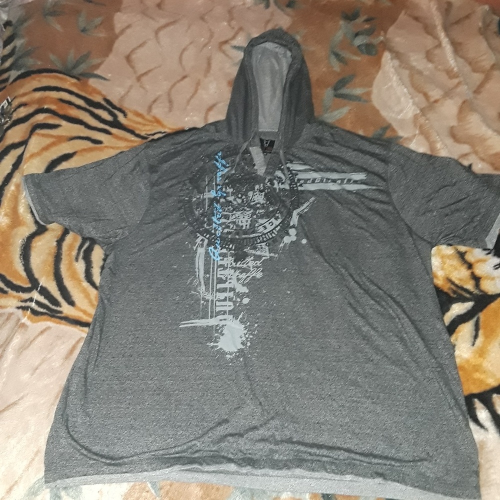 5XL Grey shirt with hood