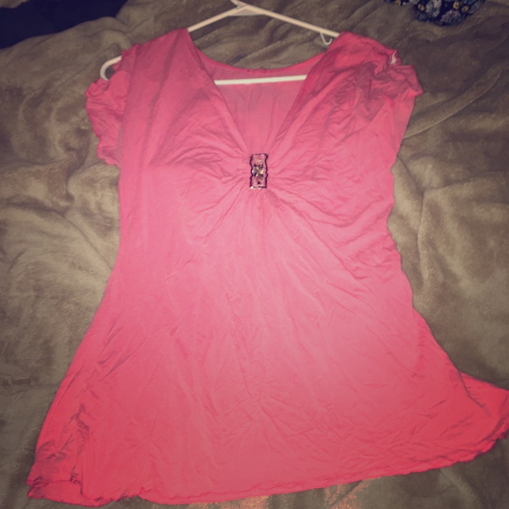 Hot Pink Jewel Encrusted Shirt