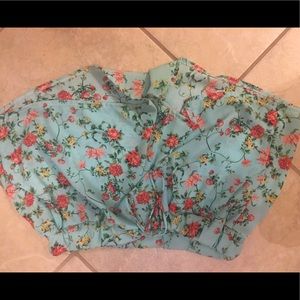 Blue floral shorts