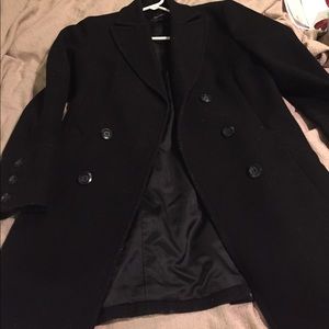 Black wool peacoat
