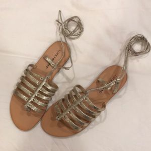 Lucky Brand Gold Gladiator Sandals