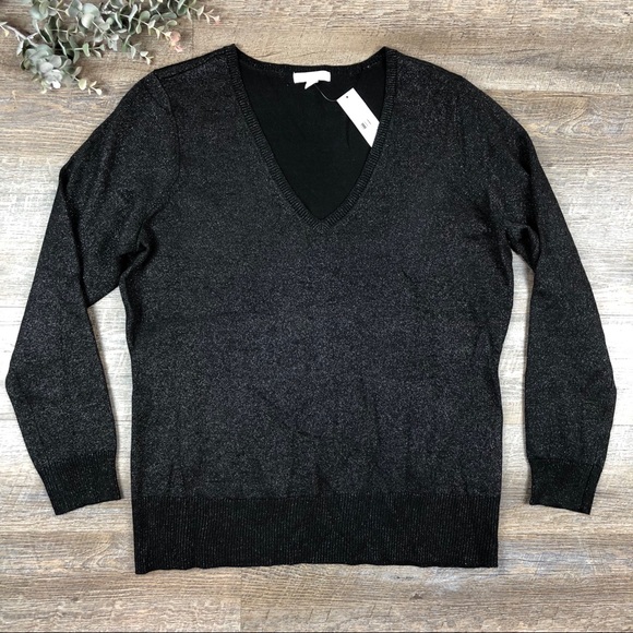 New York & Company Sweaters - New York & Company Black/ Silver Shimmer Sweater