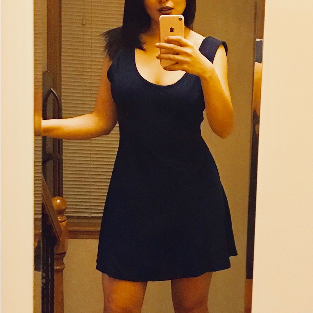 New dark navy blue skater dress