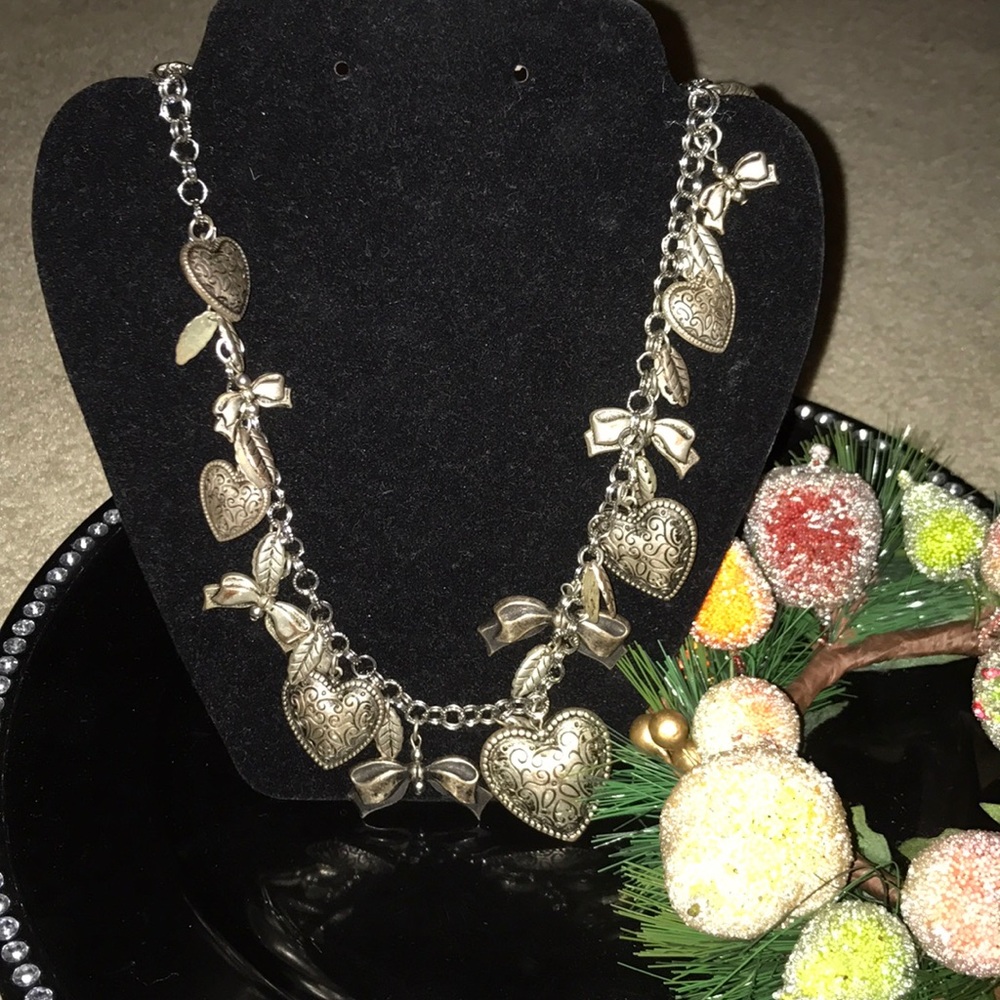 Beautiful silver charm necklace