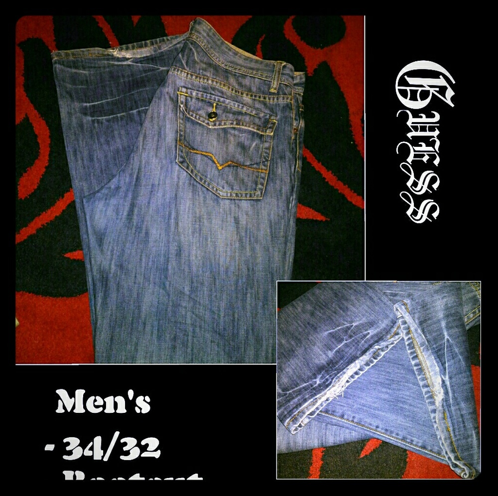 Men's Guess Blue Ragged  Jeans 34/32