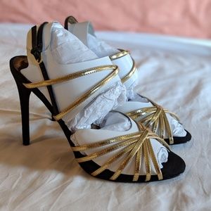 NWT no box Sam edelman strappy gold heels