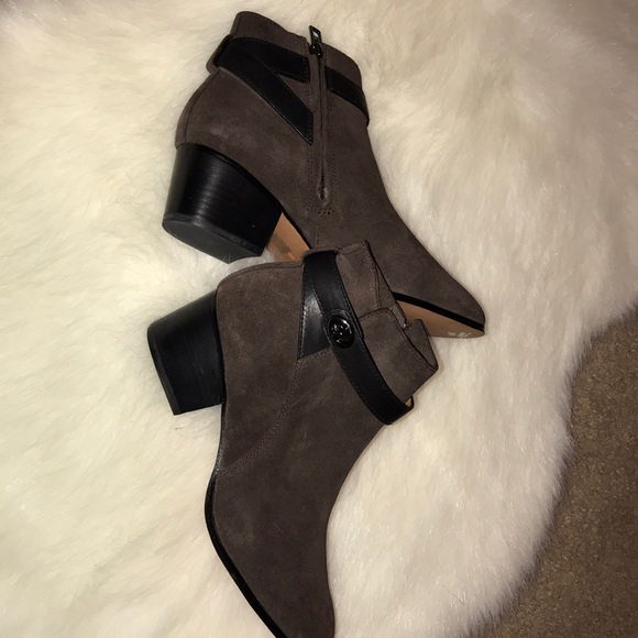 Coach Shoes - Brown suede Coach booties with dark brown strap