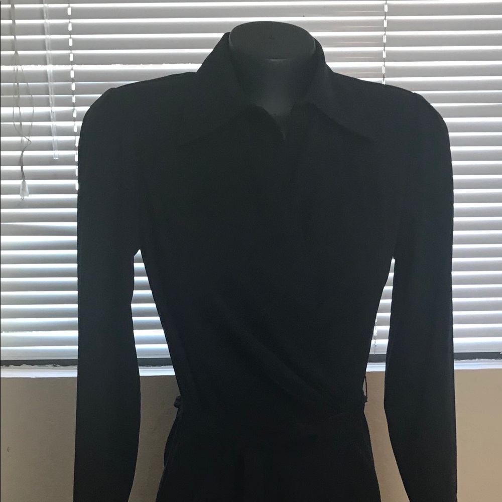 Banana republic black stretch wrap dress