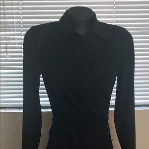 Banana republic black stretch wrap dress