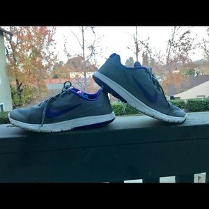 Nike size 8.5 grey and purple running shoes