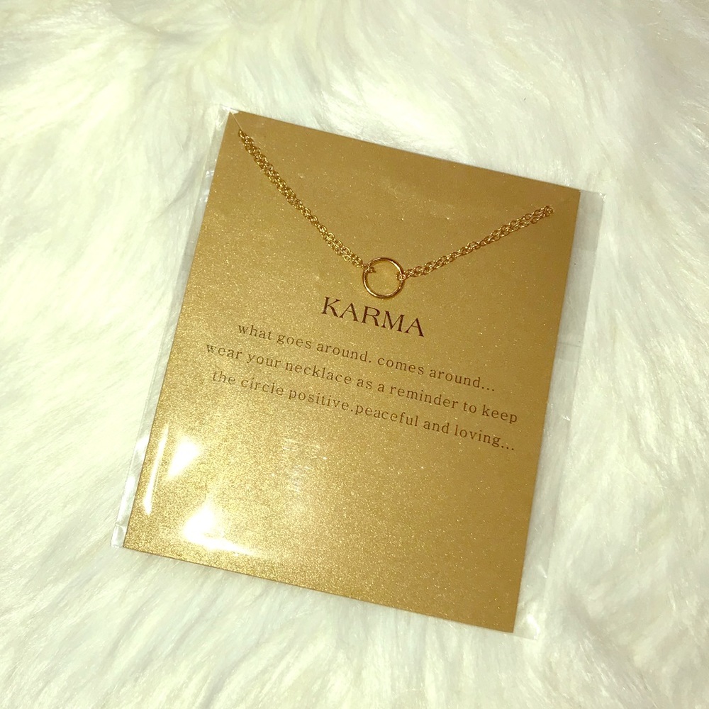 NWOT Karma Circle Double Chain Necklace