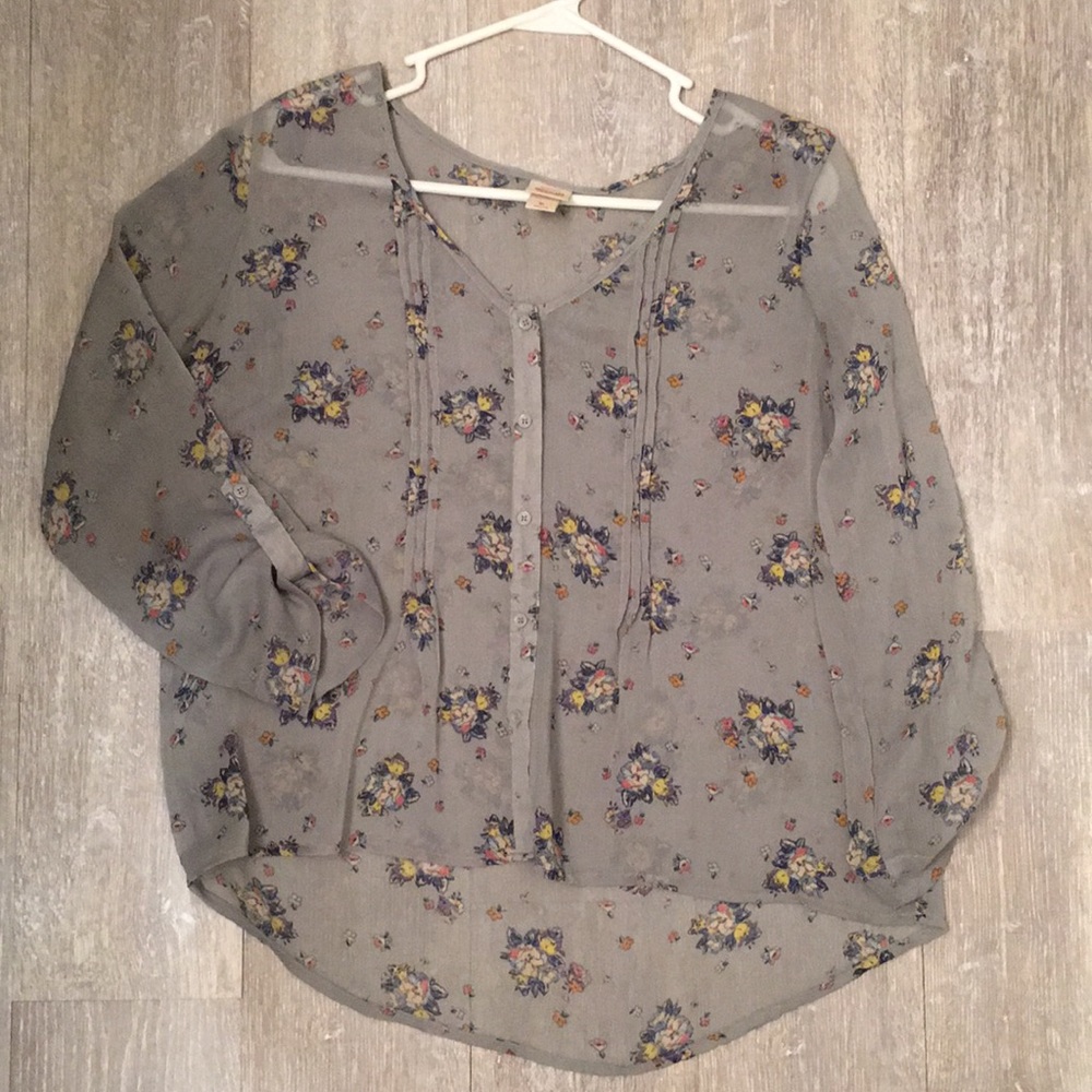 Sheer floral blouse