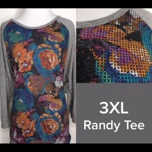 LuLaRoe randy tee. Beautiful rose pattern.