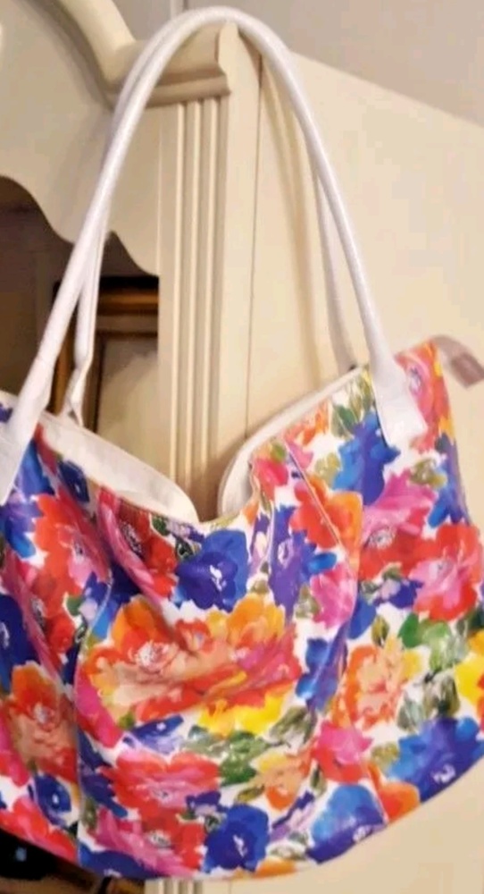 Maurizio Taiuti floral leather handpainted bag