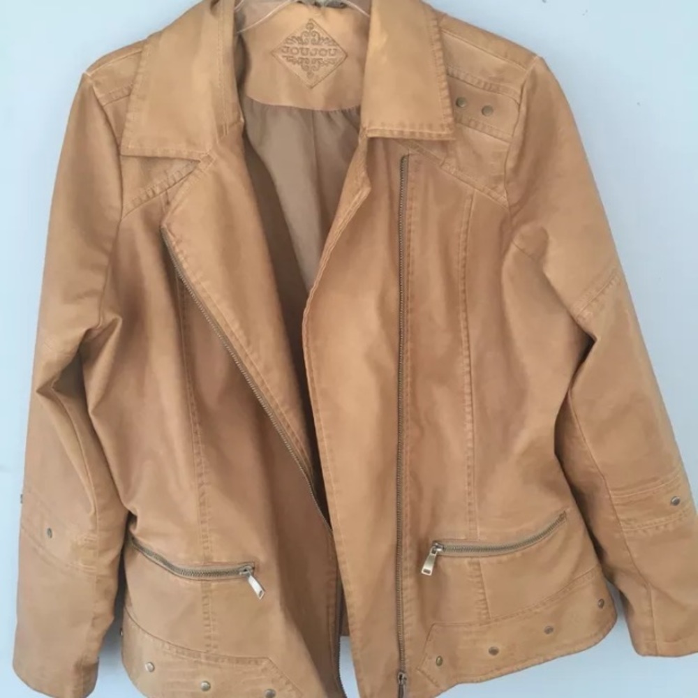 Brown leather jacket 1x