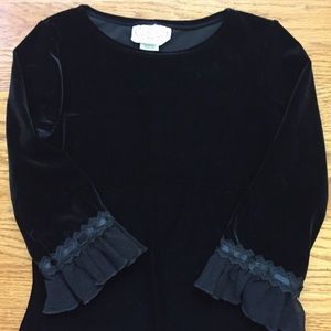Girls modest black velvet dress