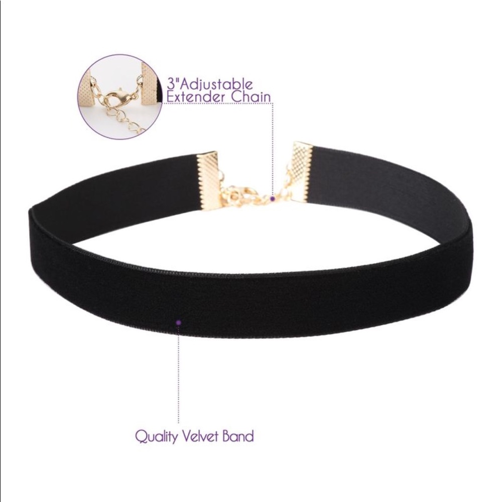 Black Velvet Choker Necklace NEW