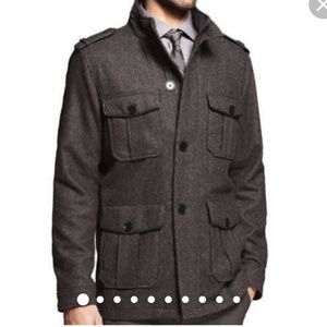 Express Men's Wool Military Coat