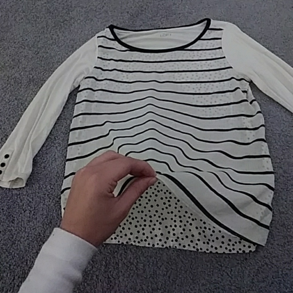 Black&white pocadot &stripped Loft shirt