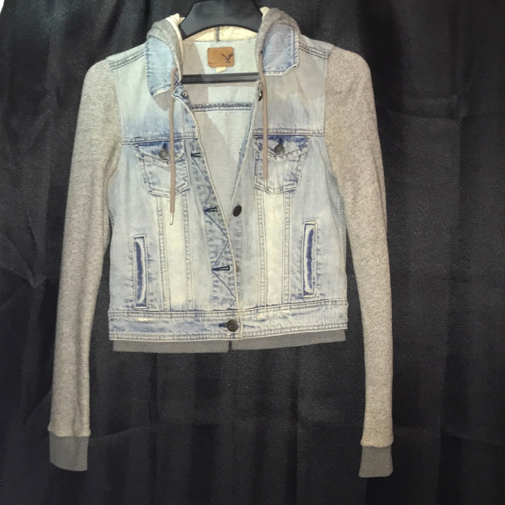 American Eagle Hoodie Denim Jacket