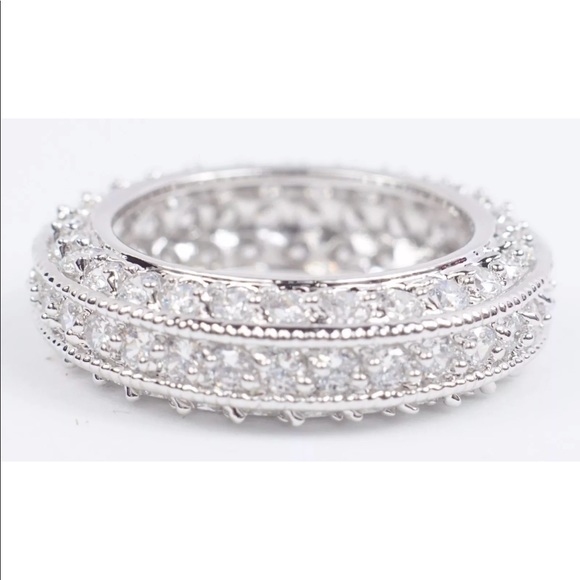 Jewelry - 18k White Gold Filled CZ Ring -total ct 7.5