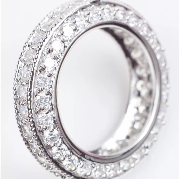 18k White Gold Filled CZ Ring -total ct 7.5 - Picture 2 of 5