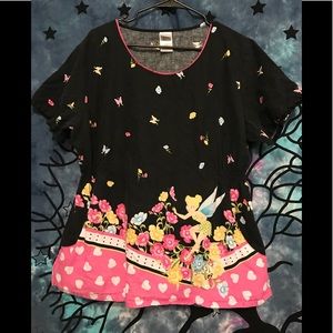 Tinkerbell Scrub Top