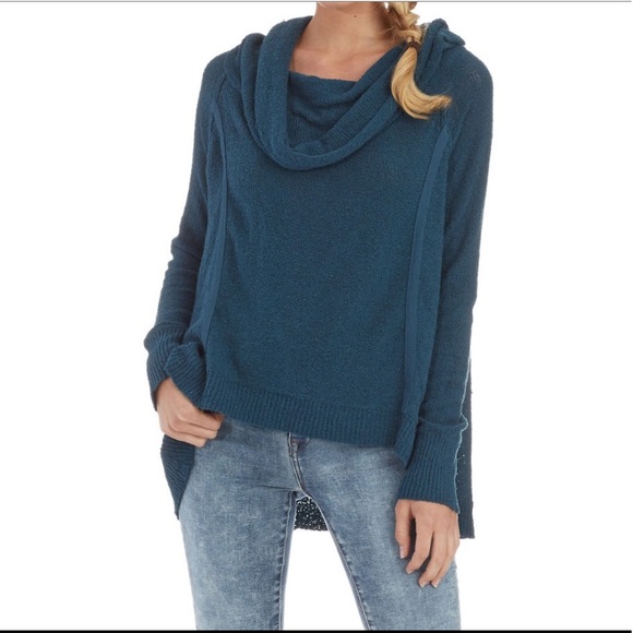 Teal cowl neck sweater Clearance