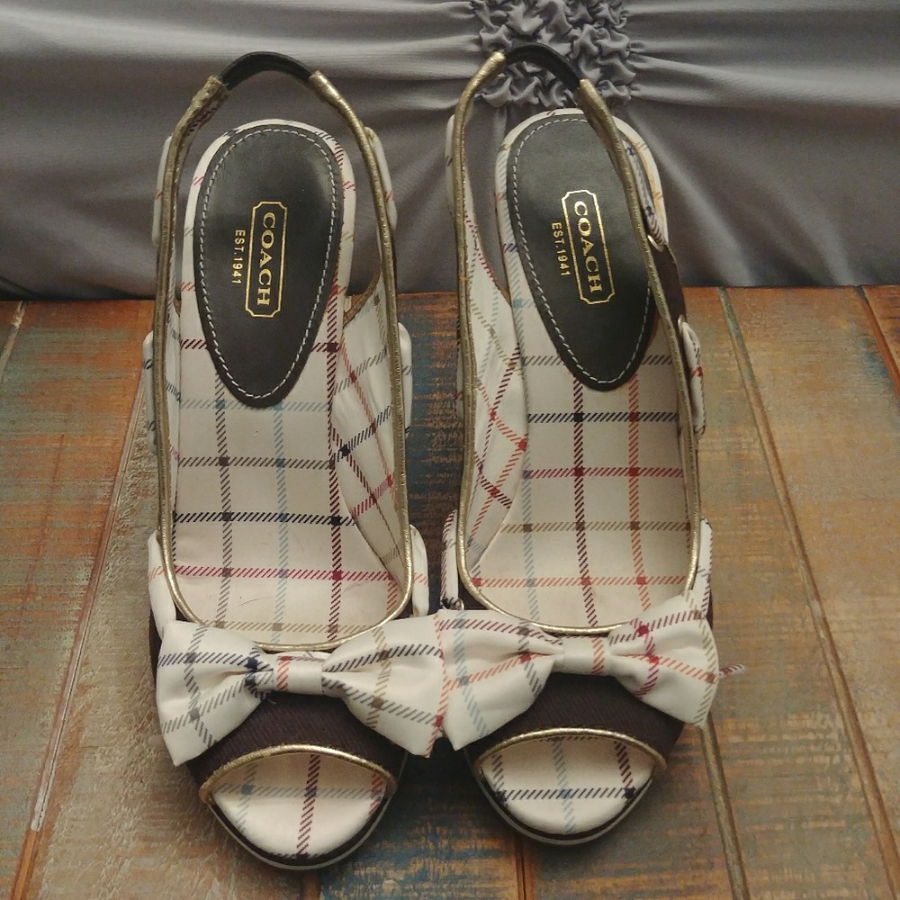 Coach Peep Toe Wedge