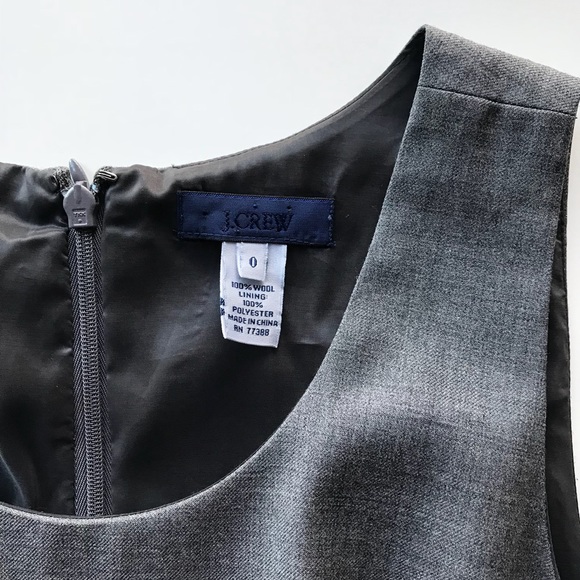 J. Crew Gray Pleated Wool Sheath Dress - Picture 3 of 6