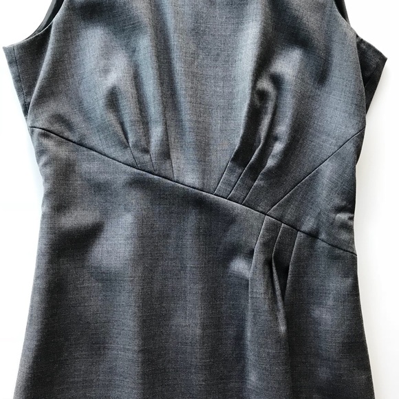 J. Crew Gray Pleated Wool Sheath Dress - Picture 4 of 6