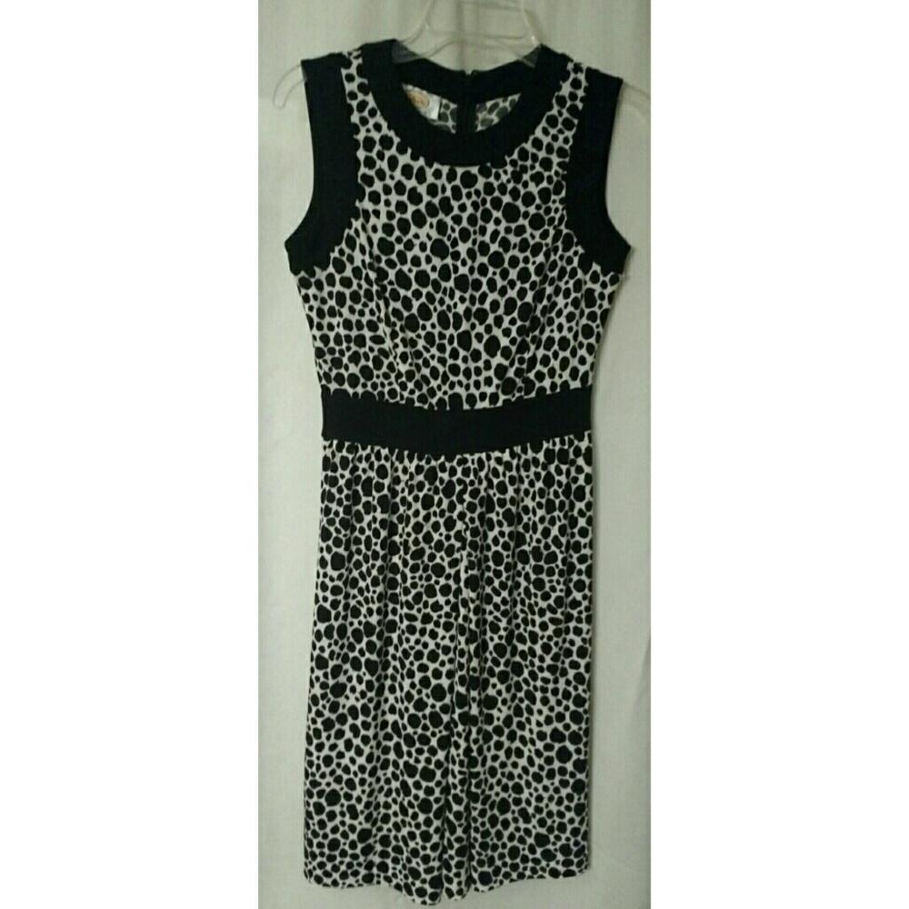 Talbots Petites black & white spotted dress size 2